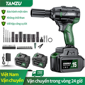 Máy siết bulong pin TANZU TZ-980 Động cơ Không chổi than Lực siết 300N.m Mở ốc nôi xe ga thoải mái 18650 pin