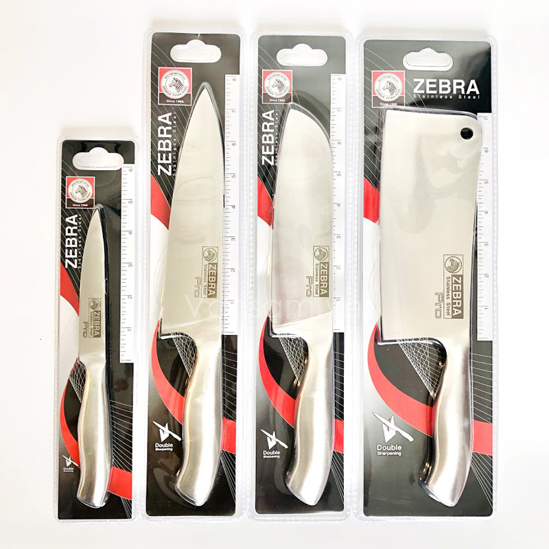 Bộ 4 dao Zebra bằng thép nguyên khối cao cấp - Thái Lan