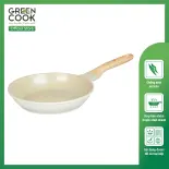 Chảo đúc Green Cook men gốm IVORY GCP233 - Dùng mọi loại bếp - Hàng chính hãng Greencook