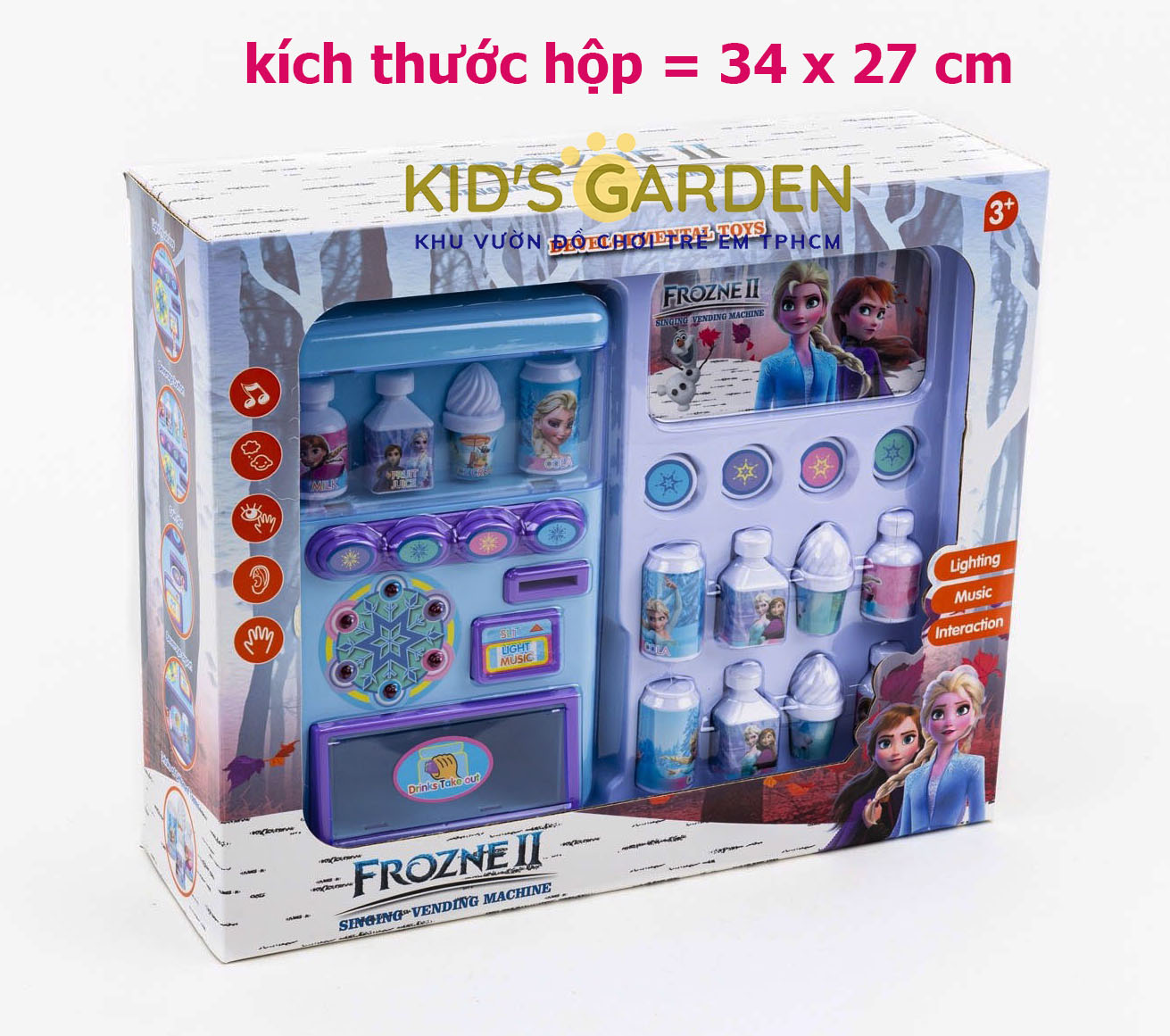 Đồ chơi MÁY MUA NƯỚC NGỌT CÓ PIN NHẠC - Máy Mua Nước Ngọt Tự Động có nhạc đèn - Máy bán hàng tự động cho bé - KIDS GARDEN
