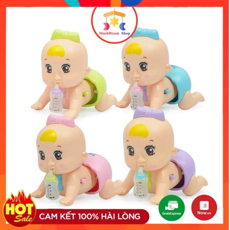 [HCM][Có Đèn Nhạc] Đồ Chơi Em Bé Ngậm Bình Sữa Tập Bò Cho Bé Yêu