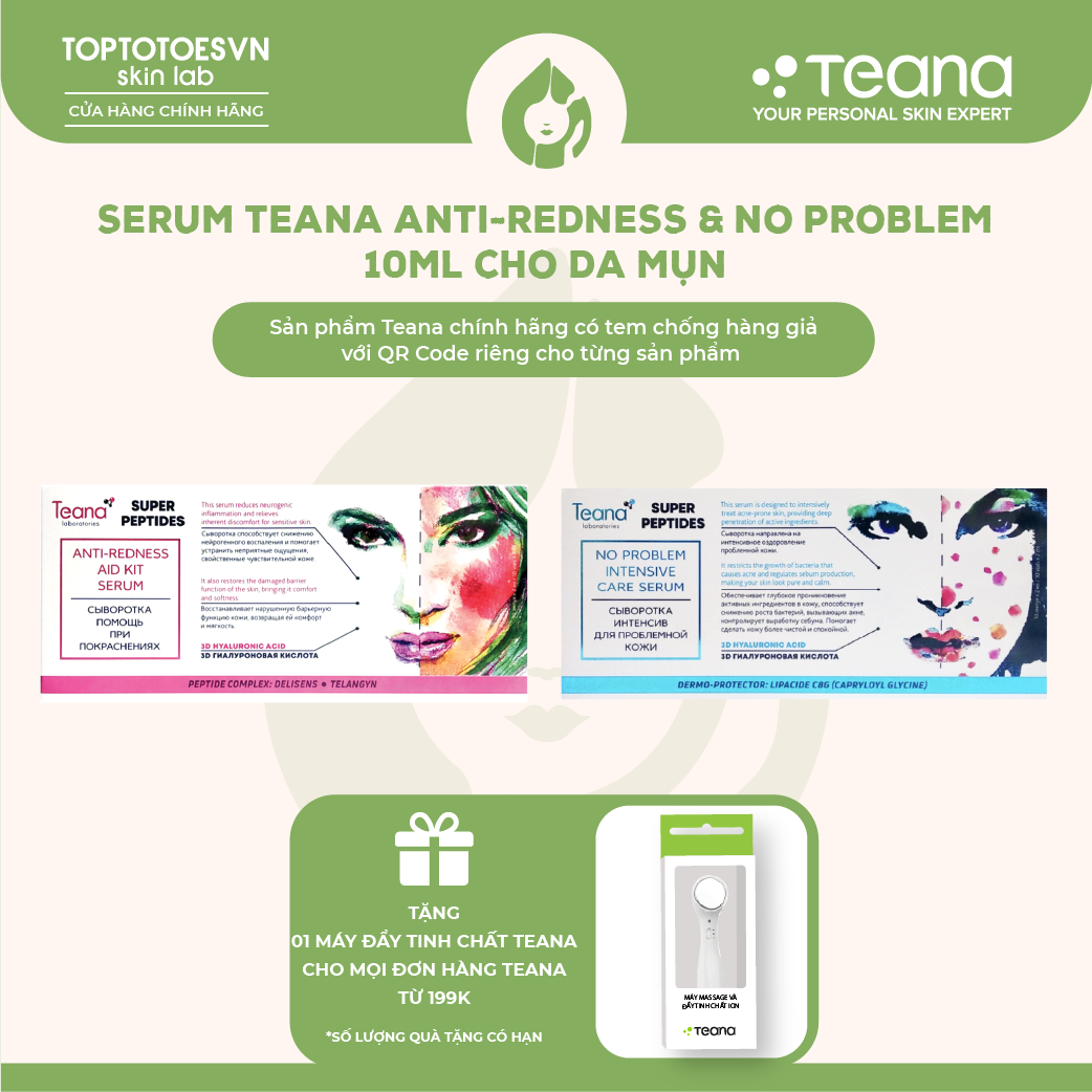 Serum Teana Anti-redness & No Problem cho da mụn