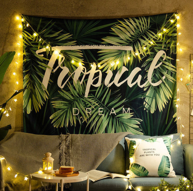 Tranh vải treo tường có 2 kích thước 130x150cm và 70x100cm co tặng kèm móc treo và đèn led nháy