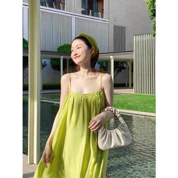 Váy 2 dây nữ chất đũi mềm dáng dài, Đầm maxi nữ đi biển màu hotrend nhiều tầng cho cô nàng sành điệu sang chảnh
