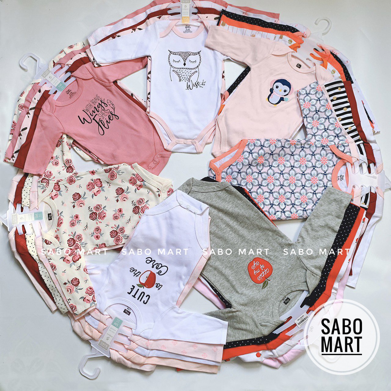 Bộ Bodysuit Body Chip Dài Tay Xuất Mỹ Cho Bé Trai Bé Gái Nhiều Mẫu Siêu Đẹp - SABOMART