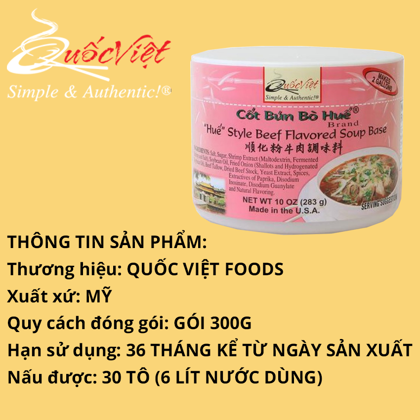 Gia vị nấu bún bò Huế chuẩn vị Cốt Quốc Việt 300g
