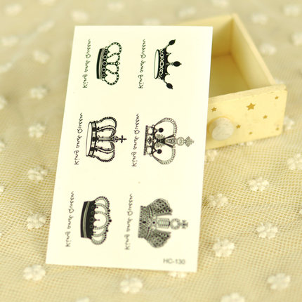 Hình xăm dán nữ vương miện nhỏ xinh dễ thương, hình xăm tatoo vương niệm kích thước 6 x 10 cm, 100% như xăm thật