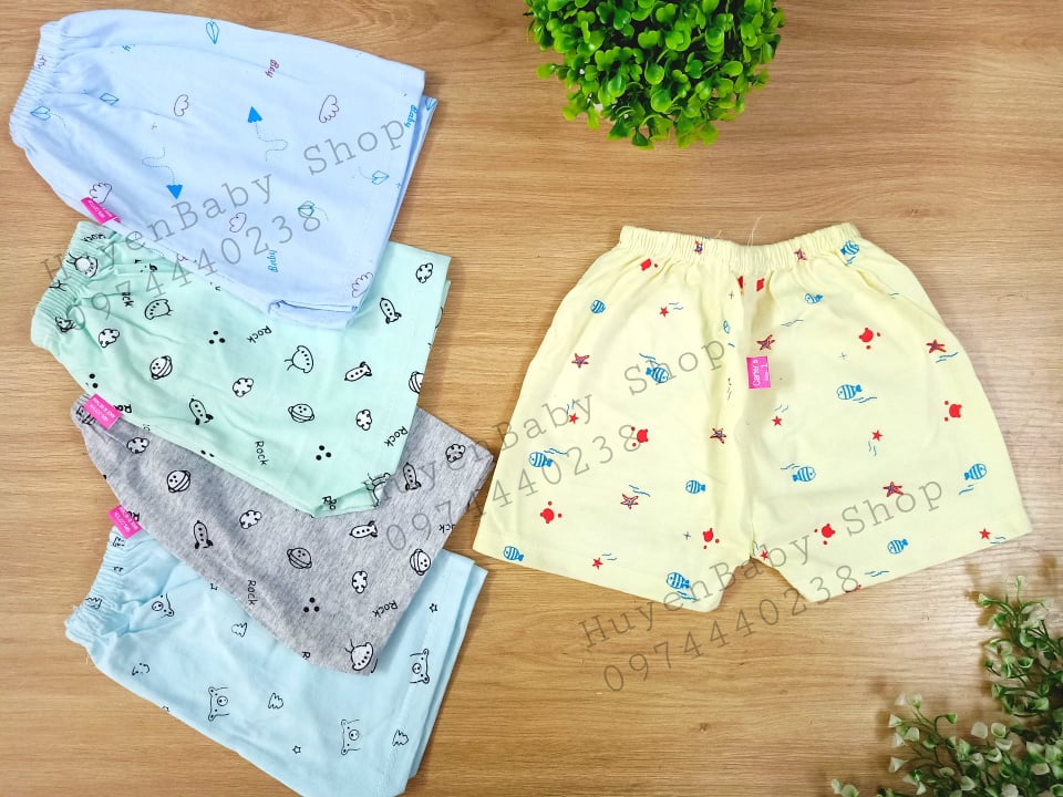 Combo 10 quần đùi chục cotton in họa tiết cho bé - Carter