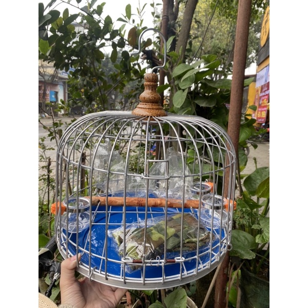 Lồng cu gáy nhôm size 38 đầy đủ phụ kiện như hình