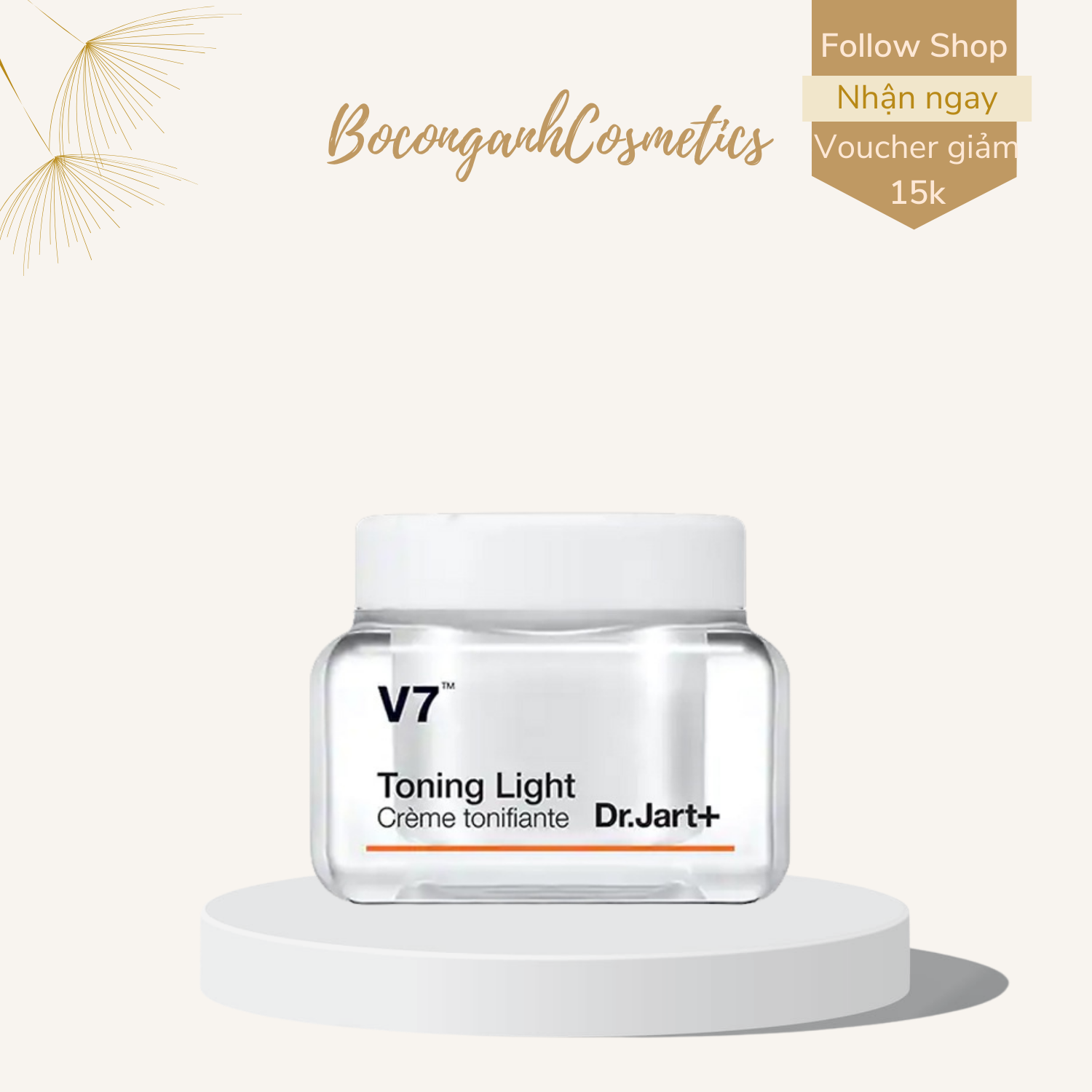 Kem dưỡng trắng da v7 toning light dr.jart+ 15ml/50ml.
