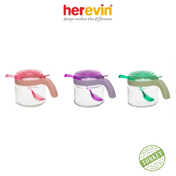 Bộ 3 hũ gia vị thủy tinh có muỗng herevin 300ml - hegi131041-500