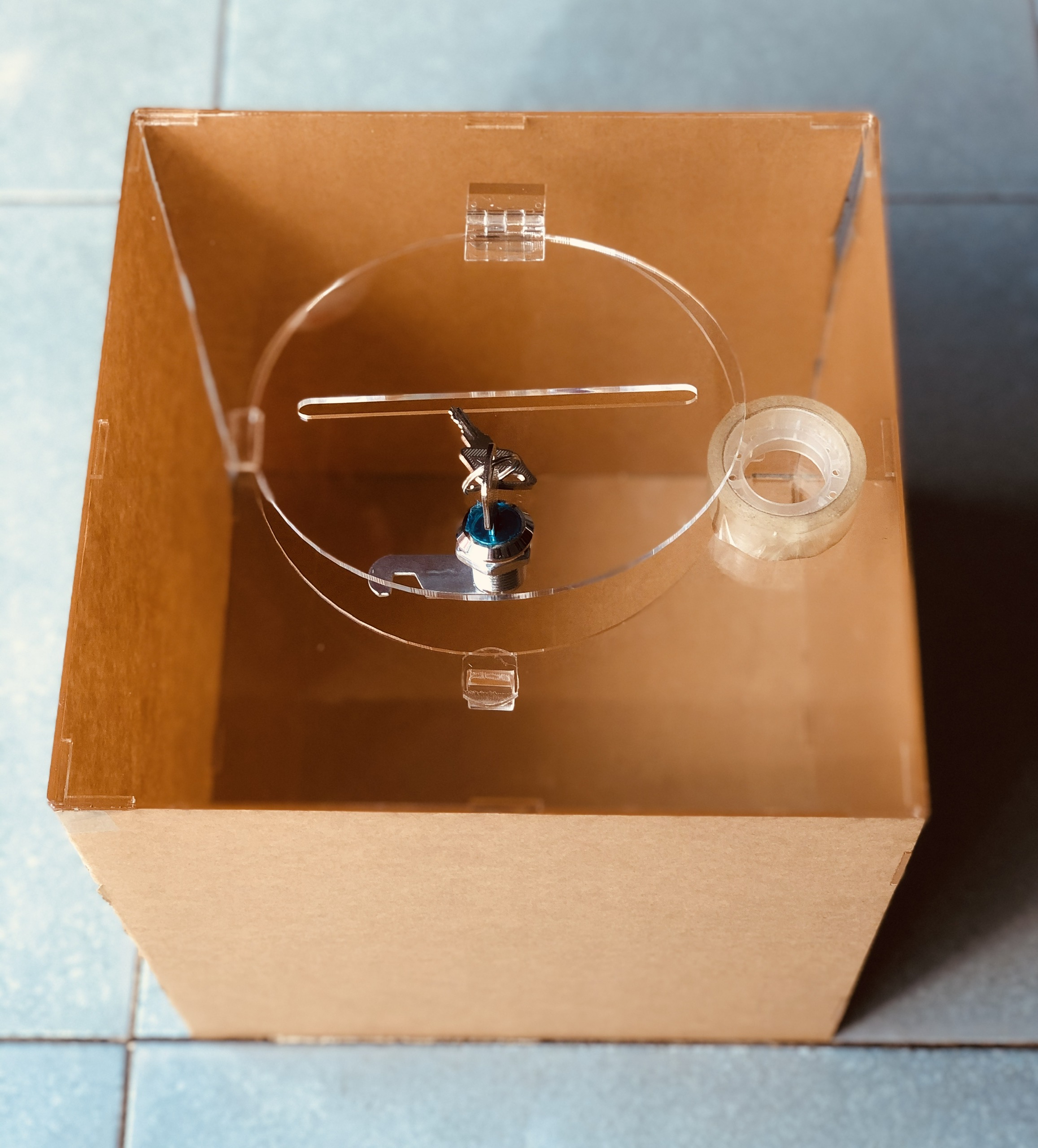 [HCM]Thùng phiếu mica dày 2mm- KT: 25x25x25 (cm)