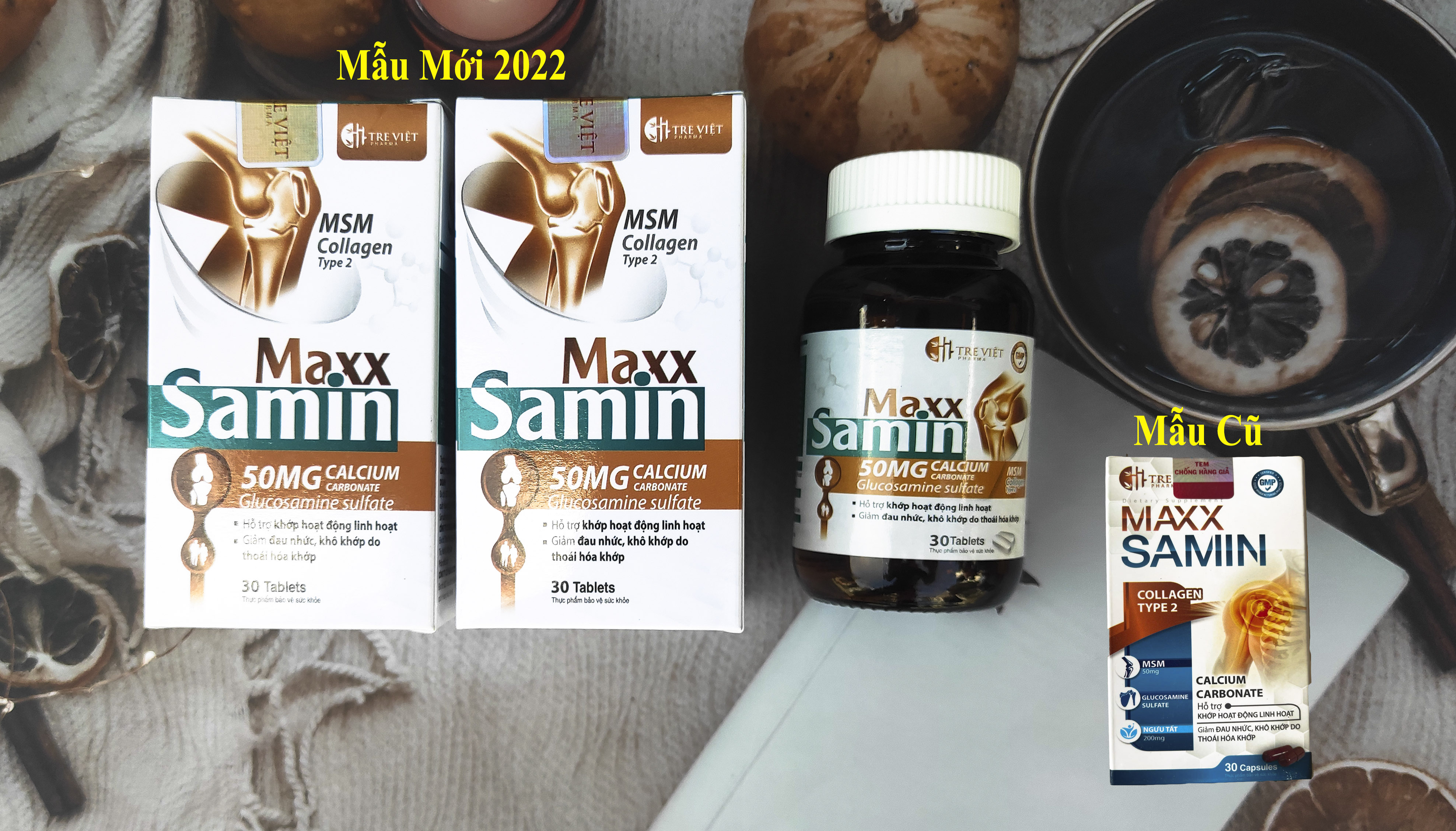 MAXX SAMIN chứa glusamin hỗ trợ giảm đau nhức, khô khớp, thái hoá khớp - Hộp 30 Viên