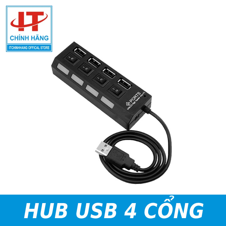 Bộ chia usb 4 port có công tắc chuẩn tốc độ 2.0