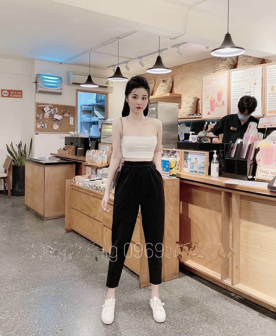 Quần baggy nữ , Quần baggy mì dạ 2 khuy chân cách điệu mẫu mới 2020 siêu hot , hỗ trợ ship 20k