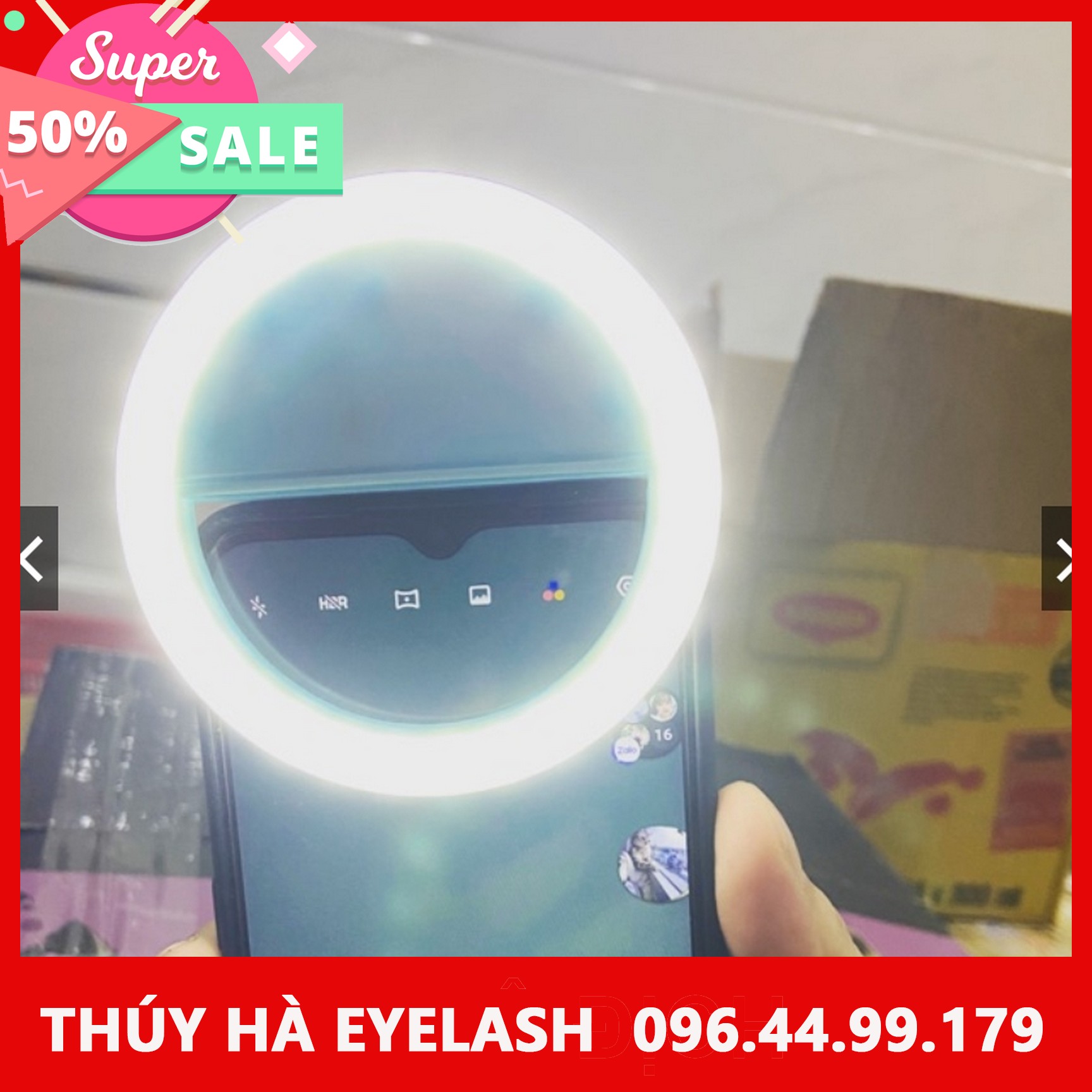 đèn led siêu sáng gắn điện thoại L1_đèn selfie_dụng cụ mi_keo nối mi_uốn mi_mi khay_mi fan_THÚY HÀ