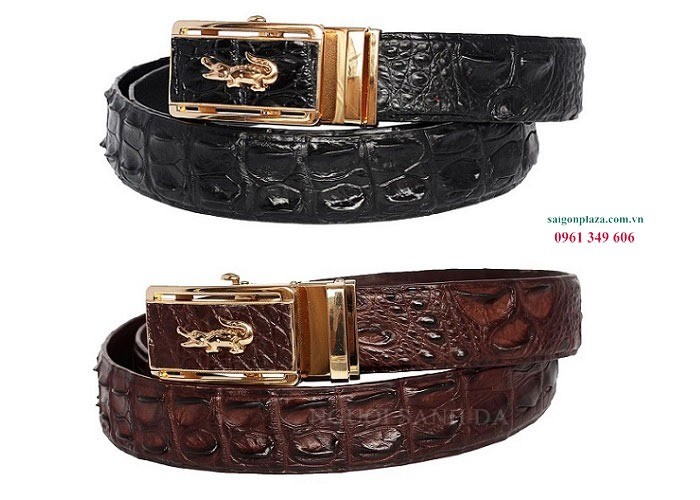 Thắt Lưng Nam Cao Cấp dây Lưng Nam Da Thật Đẹp Da Cá Sấu Vân Lưng Dây thắt lưng da cá sấu liền nguyên con cá sấu BH 12 tháng