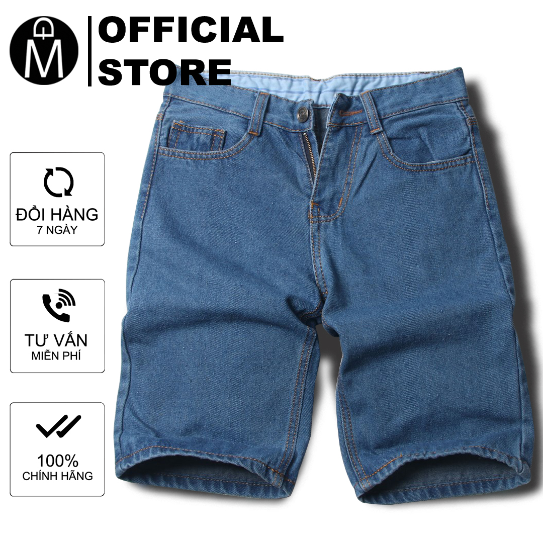 Quần short jean nam MĐ Q391 màu xanh vải tốt