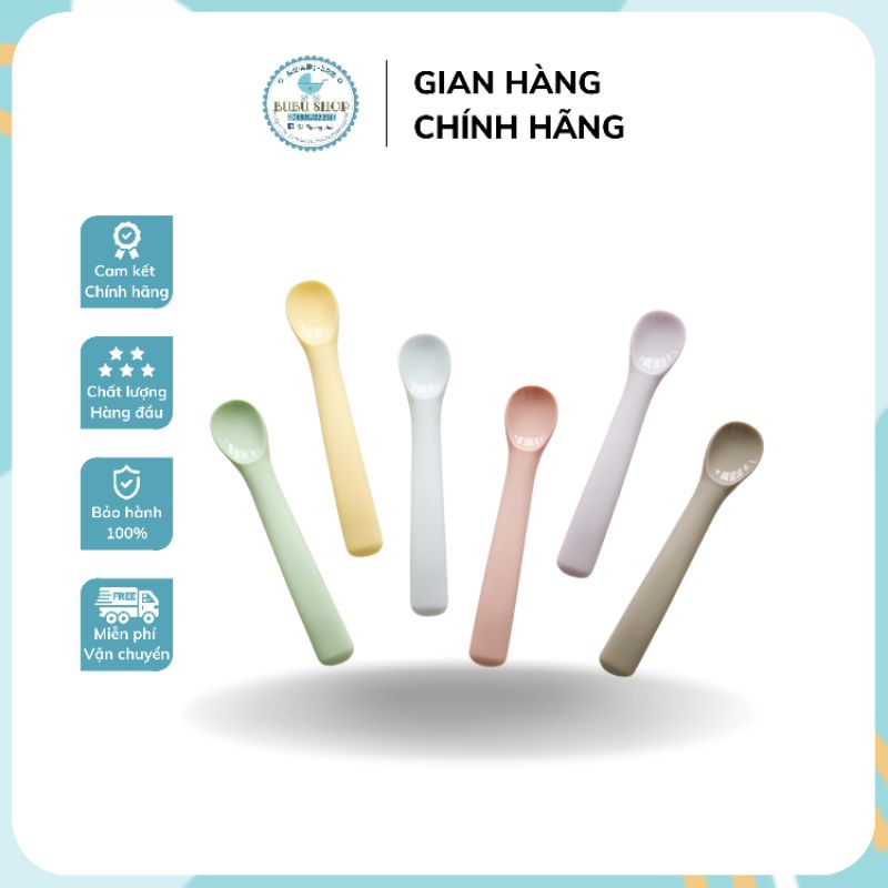 Thìa ăn dặm bonbon dailylike 100% silicon hàn quốc kèm hộp đựng