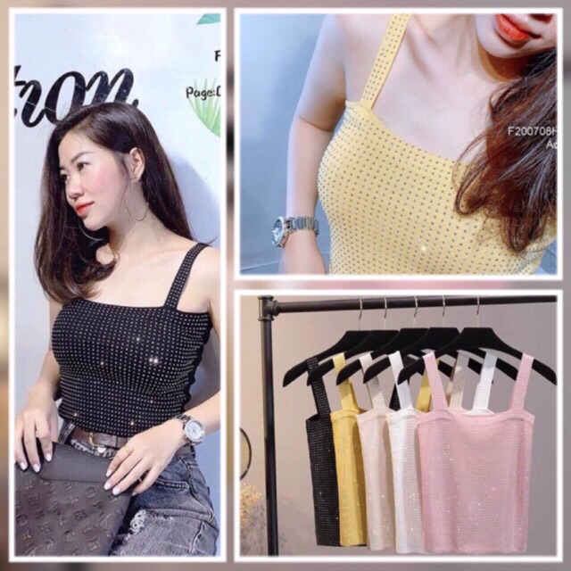 Áo hai dây body đính đá sang chảnh 20charm, sản phẩm tốt với chất lượng, độ bền cao và được cam kết sản phẩm y như hình