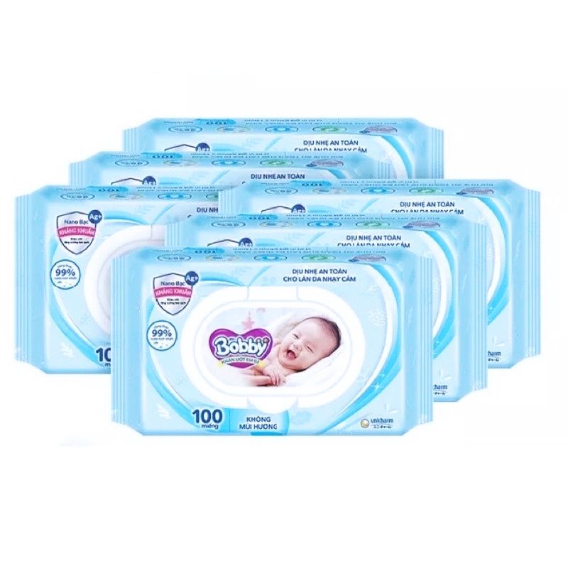Thùng 16 gói khăn ướt bobby 100 tờ/gói