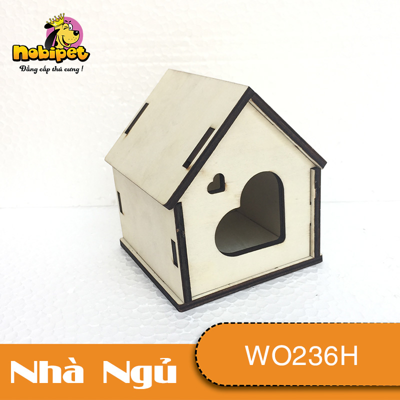 Nobipet - Nhà Ngủ Gỗ NK tự nhiên hộp trái tim TOKYO dành cho Hamster Lớn 2