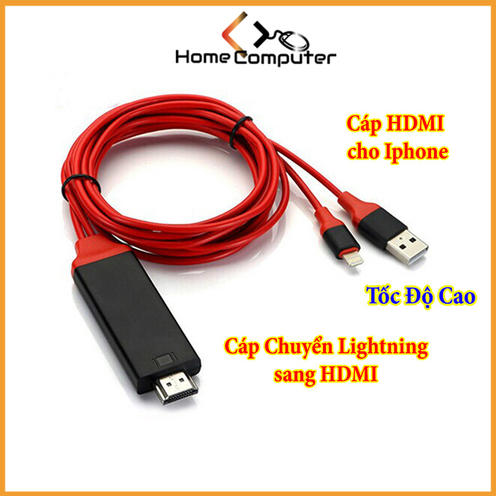 Cáp Chuyển Đổi - Cáp HDMI Cho iPhone 6/7/8/X, iPad kết nối Tivi, Máy Chiếu - Lightning Ra HDMI