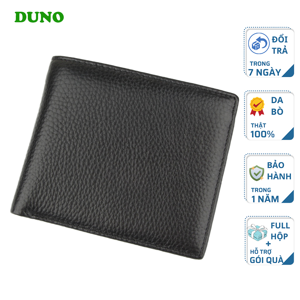 Bóp ví nam da bò thật BAWEISI, có khóa kéo, mềm mại có độ bền cao, thời trang trẻ trung, full hộp
