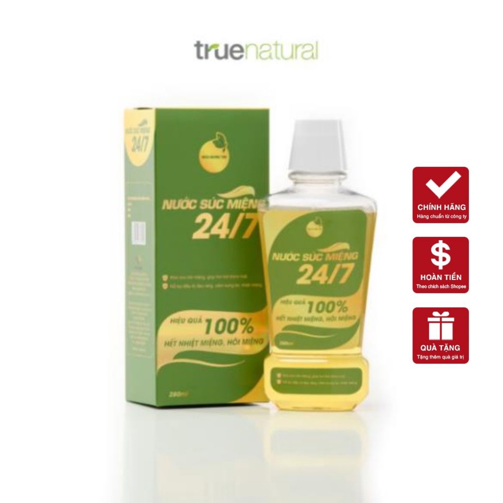 Nước súc miệng 247, nước súc miệng thảo mộc đông y 24/7 true natural chính hãng