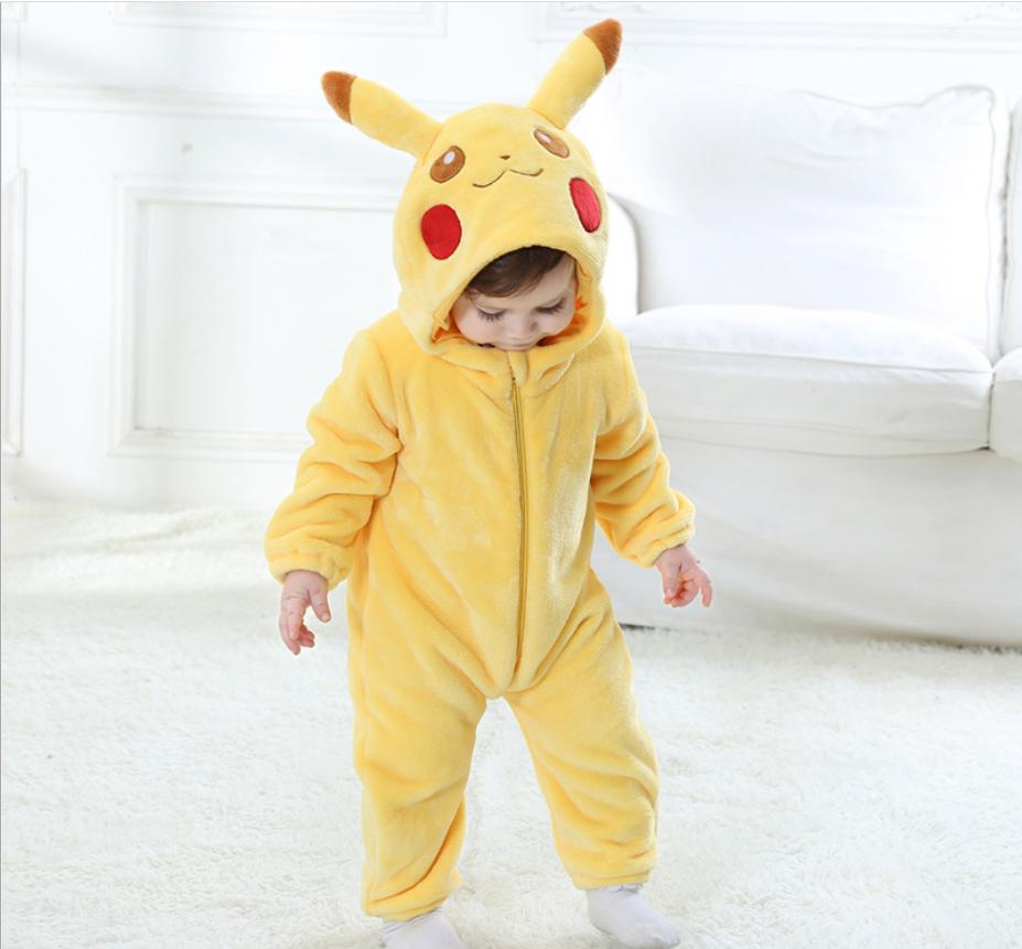 Bộ body bằng lông hình pikachu cho bé 6 tháng đến 3 tuổi