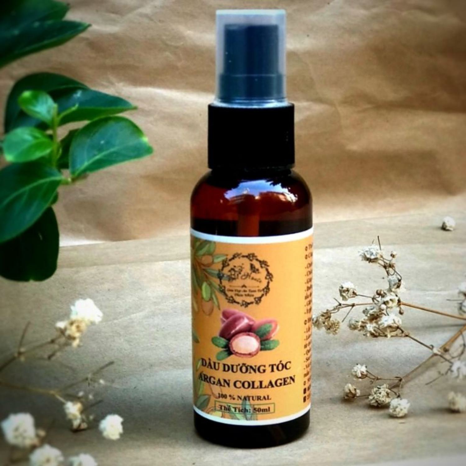 Dầu dưỡng tóc argan handmade nhà bột