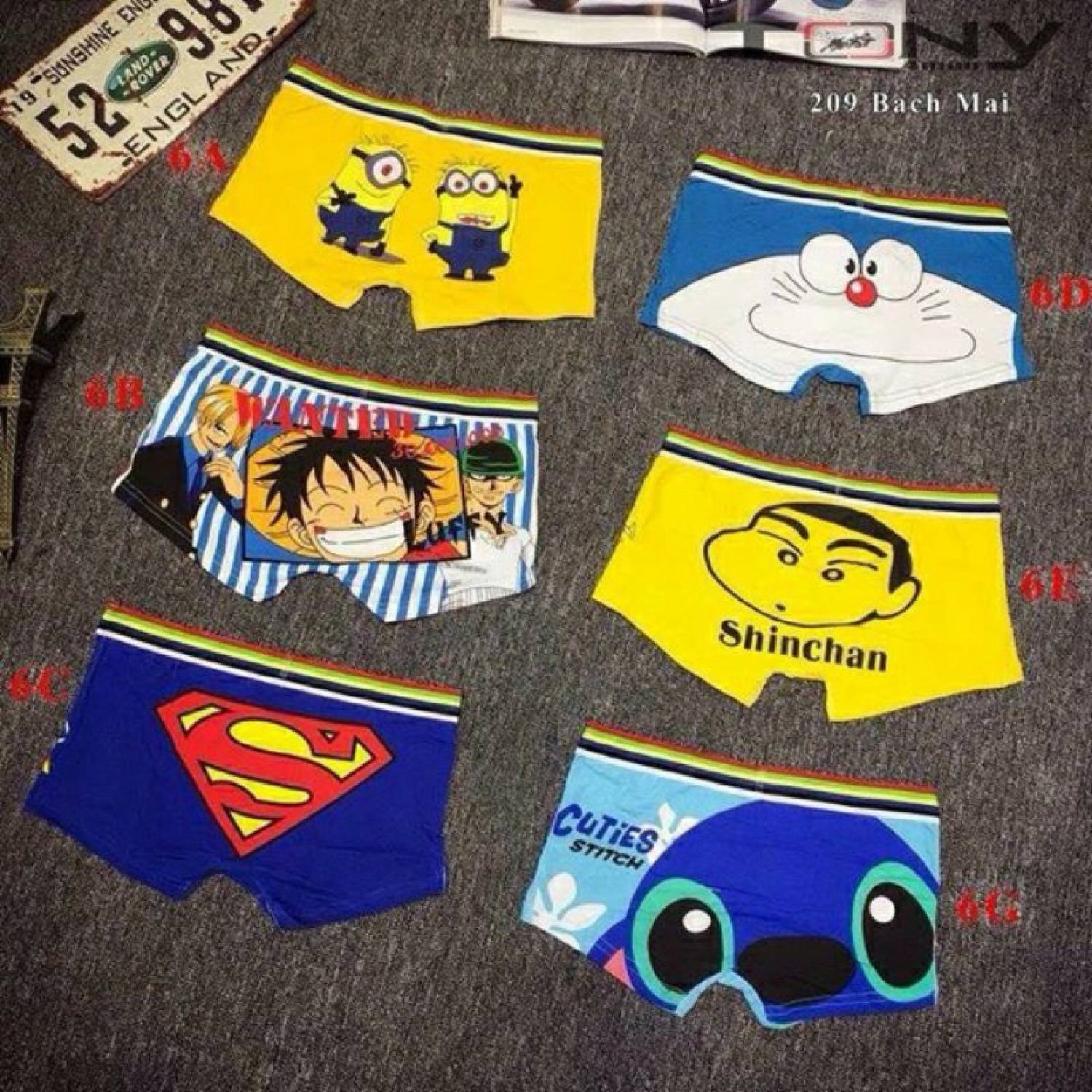 Quần lót nam boxer hoạt hình, sịp nam các mẫu hoạt hình chất cotton mẫu ngẫu nhiên