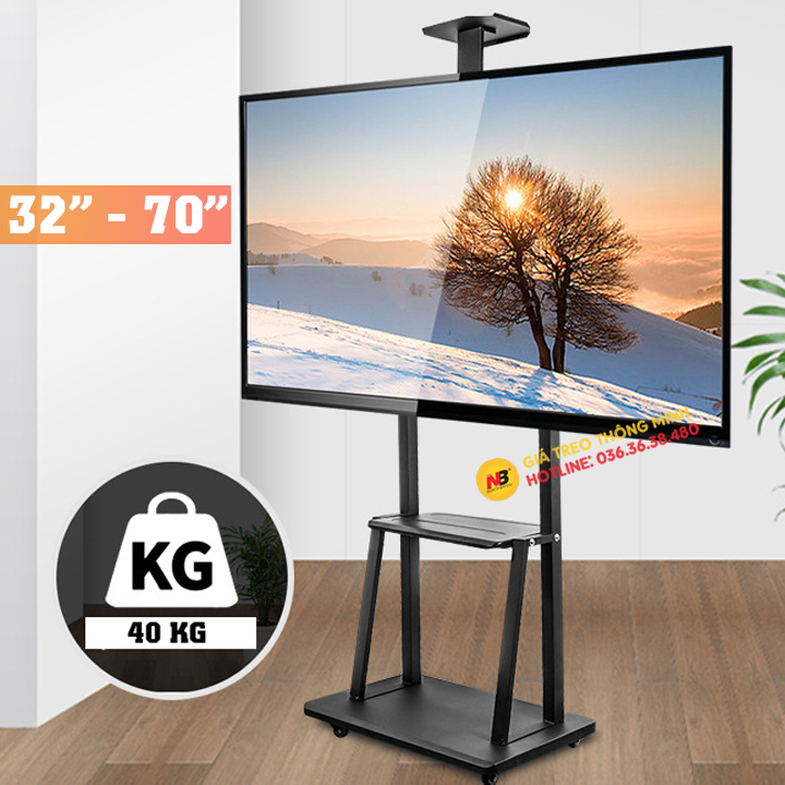 Giá Treo Tivi Di Động ErgoTek E1900 32 - 70 Inch - Giá Treo Tivi Có Bánh Xe Di Chuyển [ Ưu Việt Hơn NB AVA1500 ]