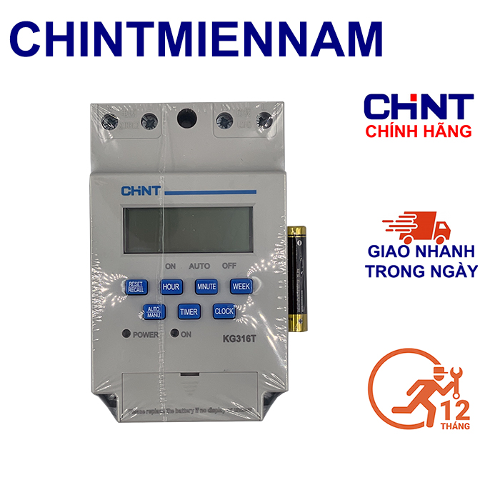 Bộ hẹn giờ, công tắc hẹn giờ thời gian thực timer 24h kg316t - chint