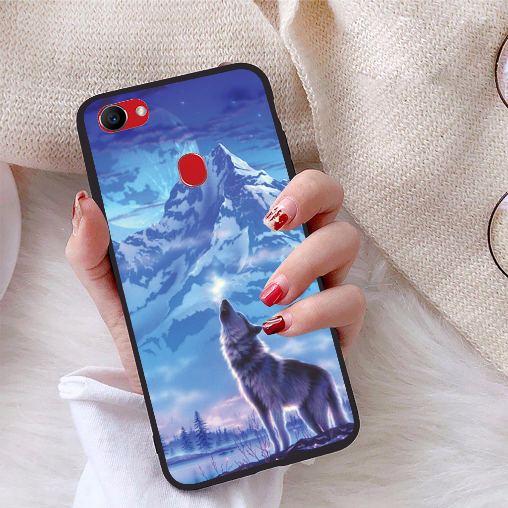 [HCM]Ốp lưng iCase dành cho Oppo F7 viền dẻo TPU BST Sói và ánh trăng