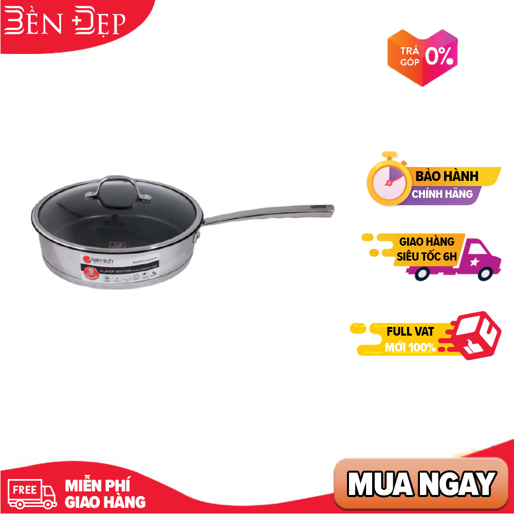 Chảo chống dính inox 304 elmich zeus 26cm el0125