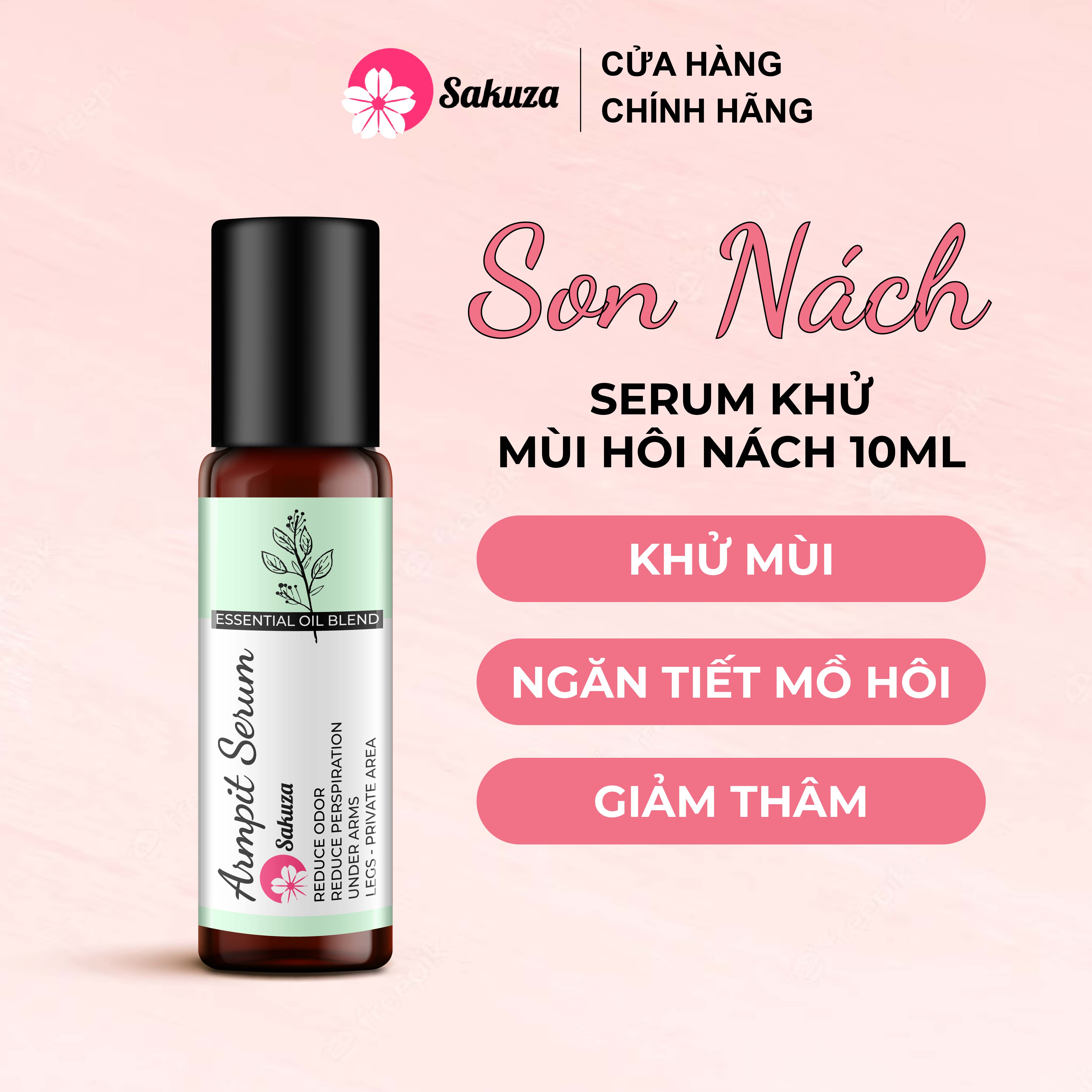 Serum khử mùi hôi nách, lăn khử mùi ngăn tiết mồ hôi 10ml Sakuza D1001