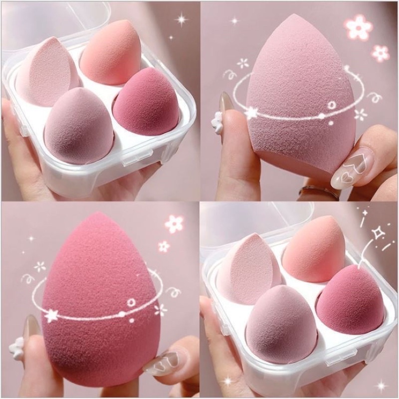 Hộp 4 bông tán phấn siêu mềm mịn