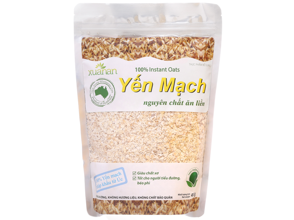 Yến mạch nguyên chất ăn liền Xuân An gói 400g