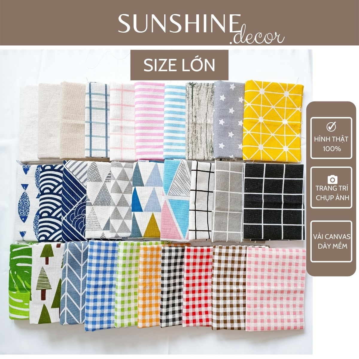 Vải bố canvas chụp ảnh sản phẩm phông nền/may rèm/may lều/picnic SIZE LỚN/1-20