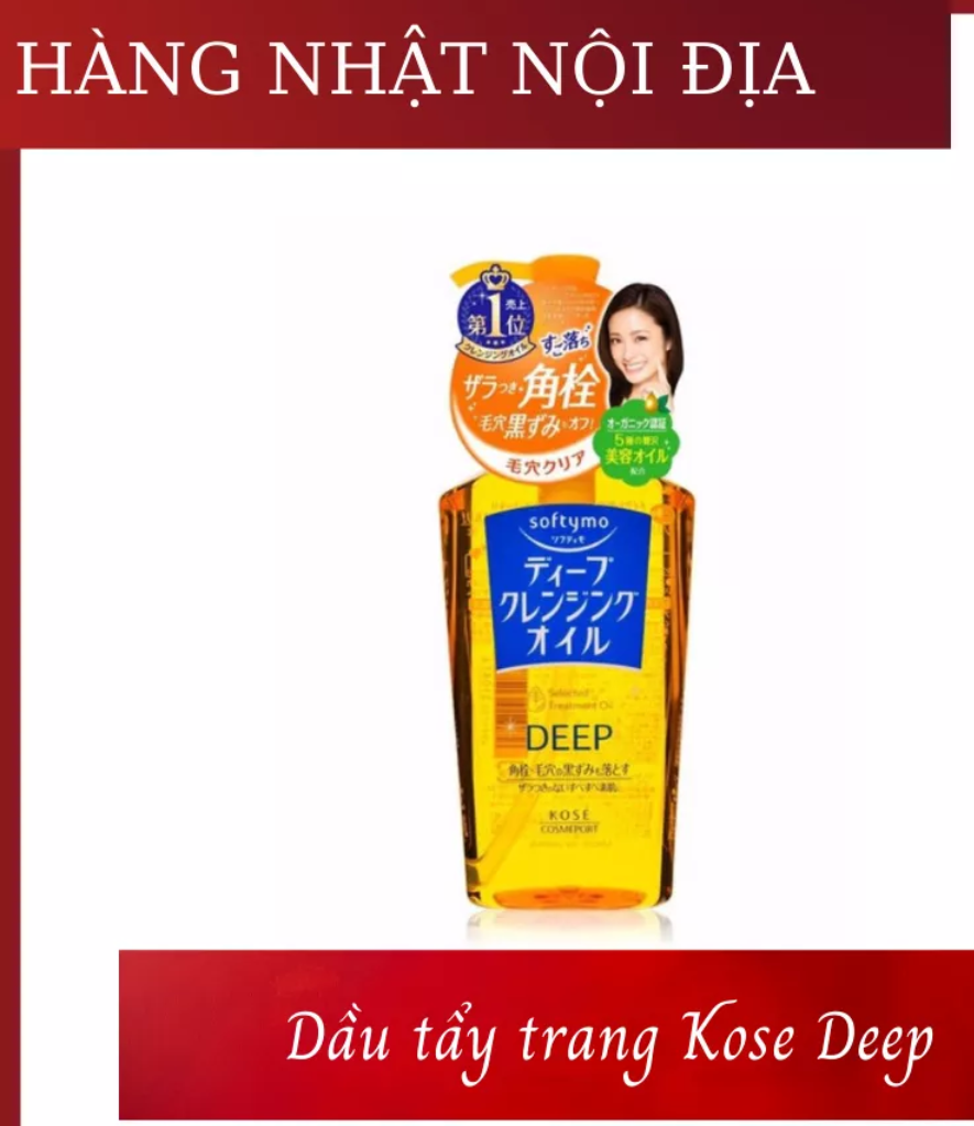 Dầu tẩy trang Kose Softymo Deep Cleansing Oil 230ml (màu vàng) cho da dầu