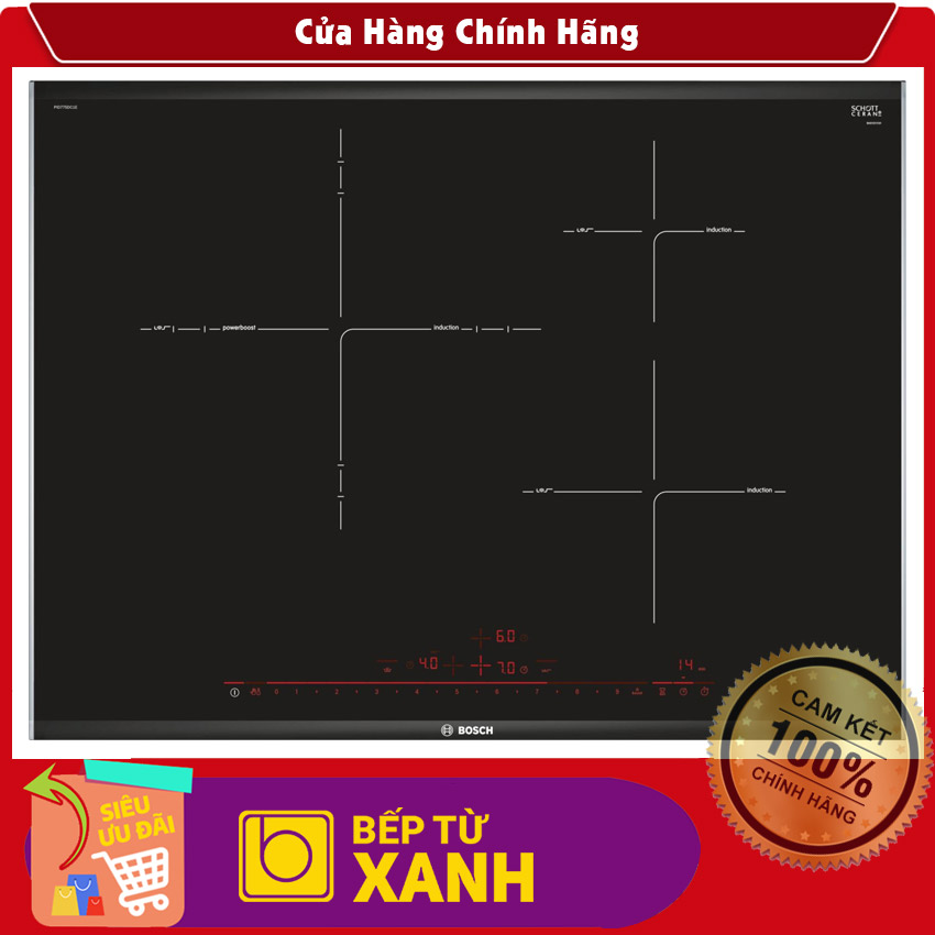 Bếp từ Bos.ch PID775DC1E | Serie 8 - Bếp từ ba gia đình