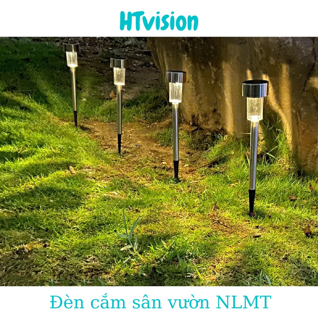 Đèn cắm đất năng lượng mặt trời trang trí sân vườn tự đổi màu bằng thép không ghỉ-hiệu ứng ánh sáng tự động đổi màu