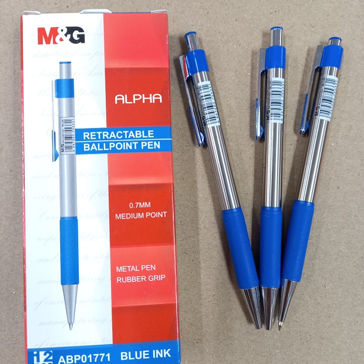 Bút bi 0.7 thân inox màu xanh abp01771a