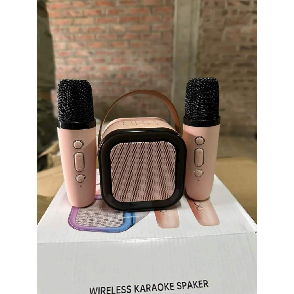 Loa bluetooth karaoke K12 tặng kèm mic, loa karaoke không dây âm thanh bass hay cùng đèn led