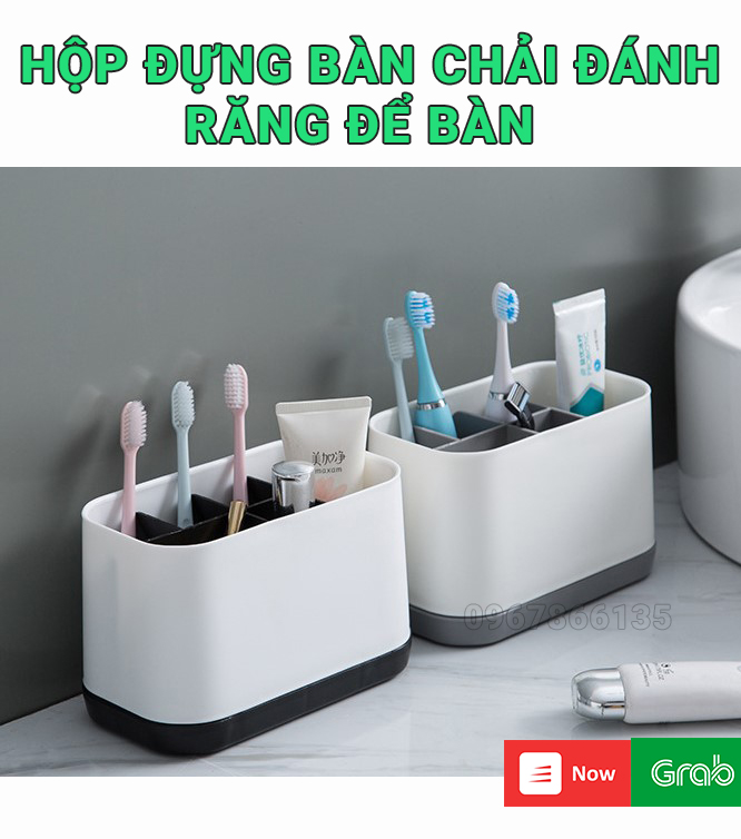 Giá đựng bàn chải đánh răng, hộp đựng bàn chải đánh răng để bàn tiện dụng