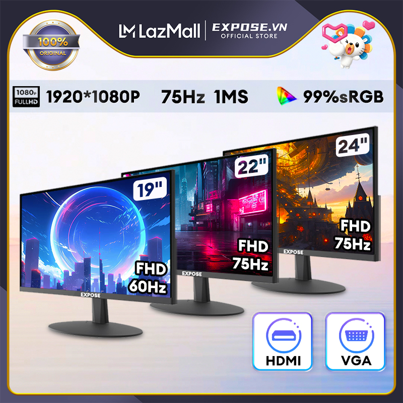 24 Inch Screen 165Hz/75Hz/1Ms(Gtg) Full Hd 1080P Ips Supports Hdmi/Vga/Dp Hdr400 3-Year Warranty - Thương hiệu Expose Giá 1,028,700 Đồng*Miễn phí vận chuyển
