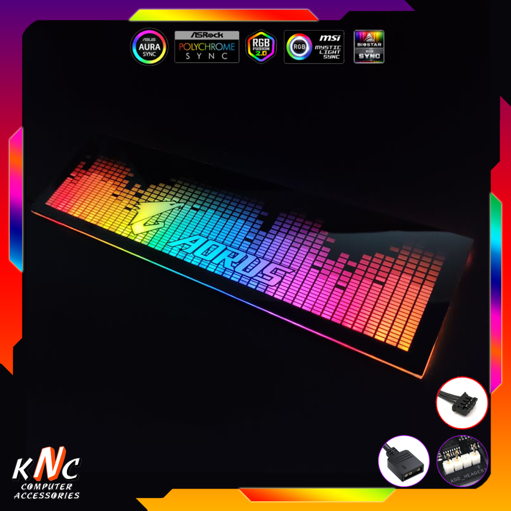 Tấm Che Nguồn Aorus Led 5v ARGB Sóng Nhạc Đồng Bộ Màu Mainboard - Hub Coolmoon Tomato Xigmateks VSP - Hàng FullBox