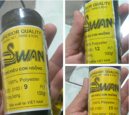 Chỉ thả diều, nhợ xây dựng, chỉ xây dựng, dây đan lưới đánh cá hiệu con ngỗng màu đen