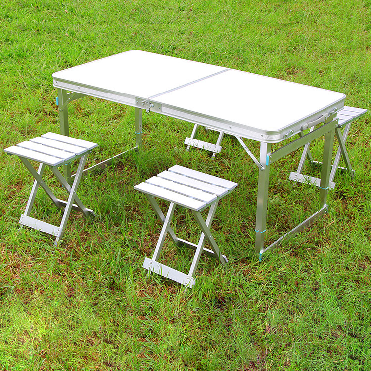 Bàn Ghế Dã Ngoại Gấp Gọn Kiểu Vali Kèm 4 Ghế Cắm Trại Du Lịch BBQ